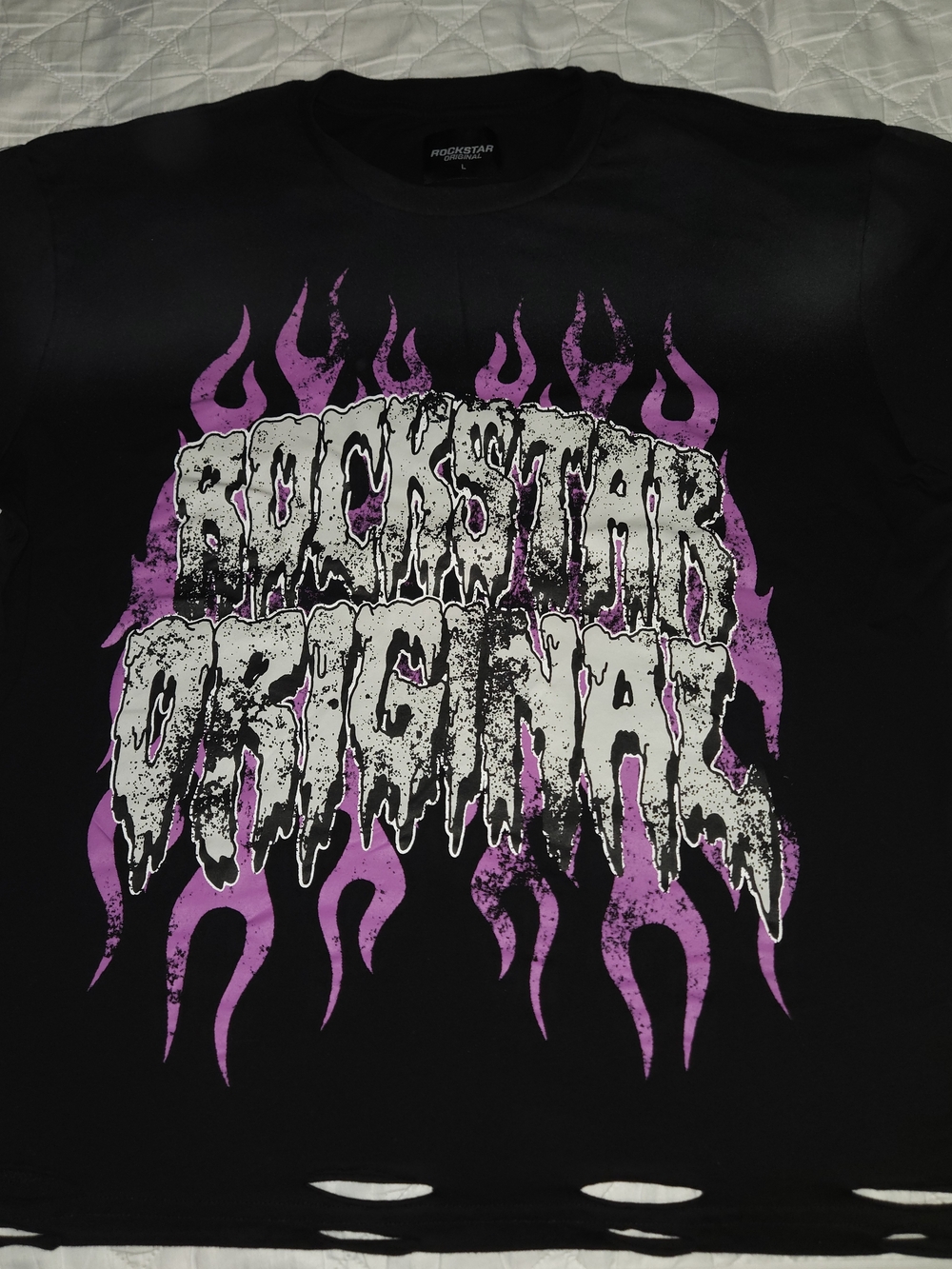 Rockstar Original Men’s Black Graphic Tee with Purple Print